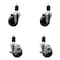 Service Caster 3.5'' SS Phenolic Wheel Swivel 1-1/2'' Expand Stem Caster Set 2 Brakes, 4PK SCC-SSEX20S3514-PHS-2-TLB-2-112 - alternate 1